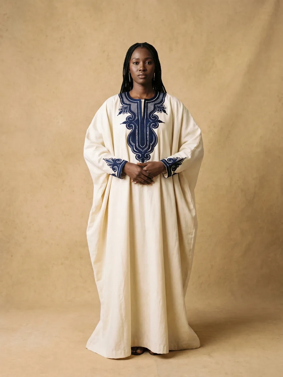 Boubou bicolore brodé
