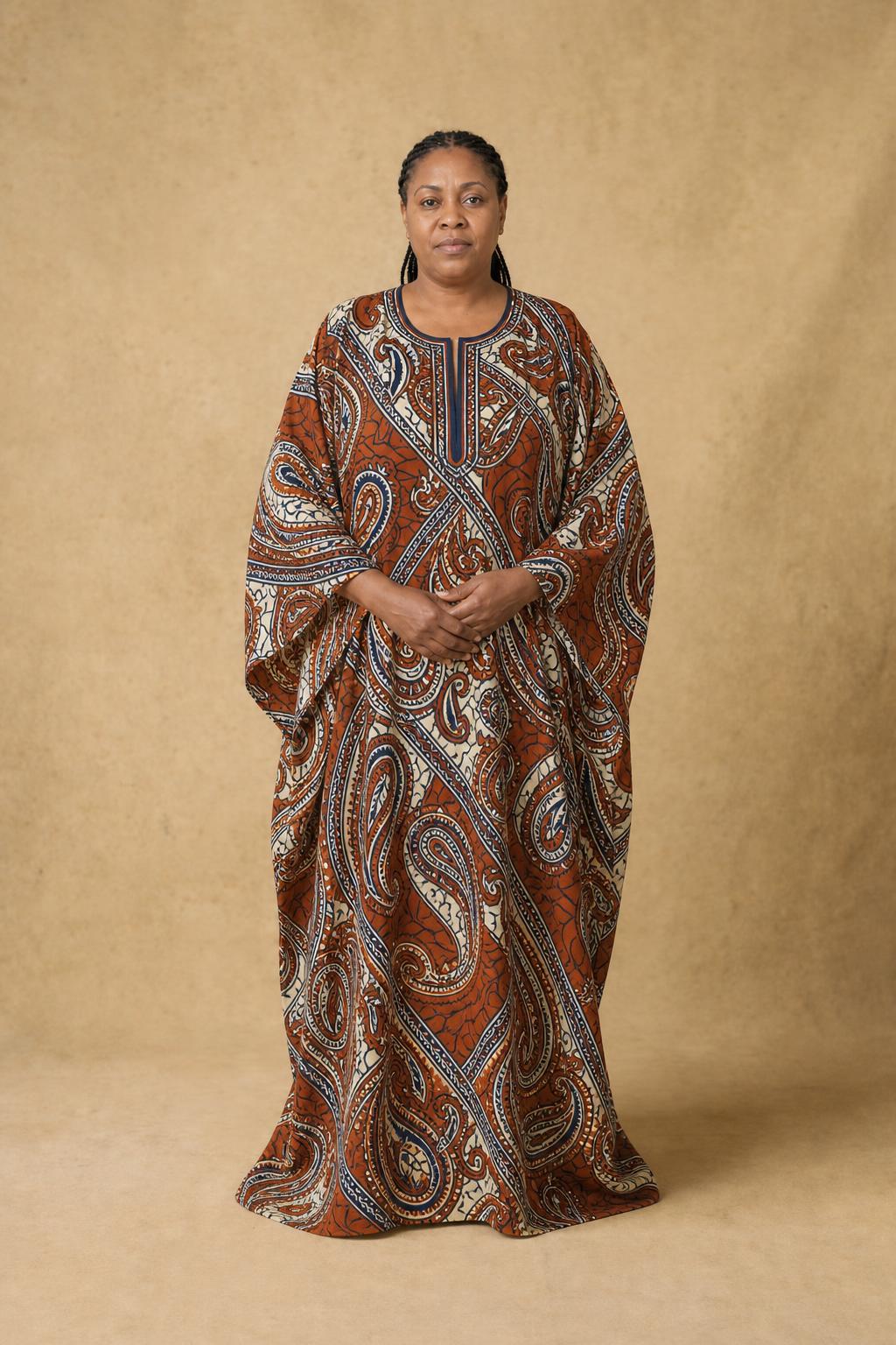 Aperçu — Boubou bicolore brodé