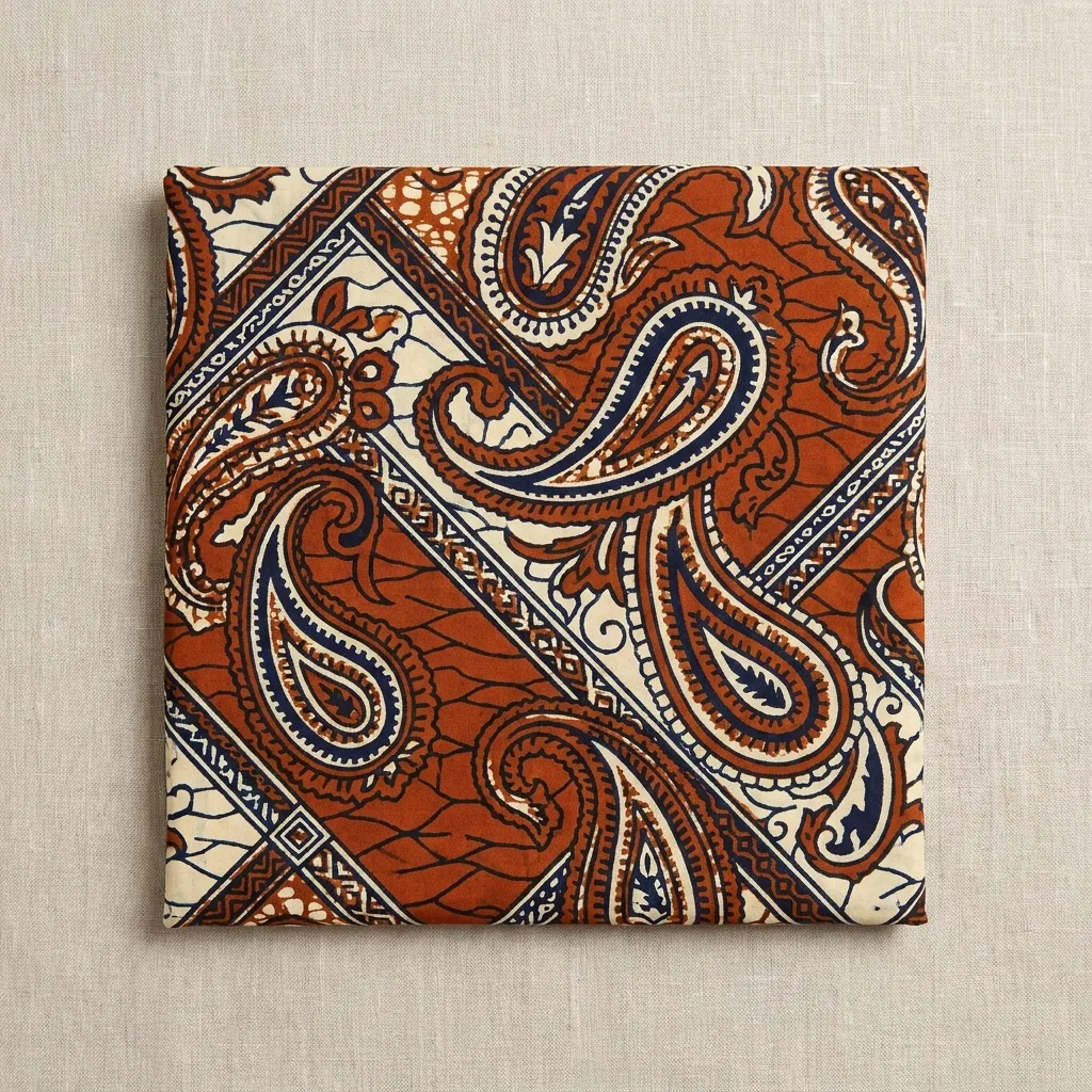 Wax paisley orange marine